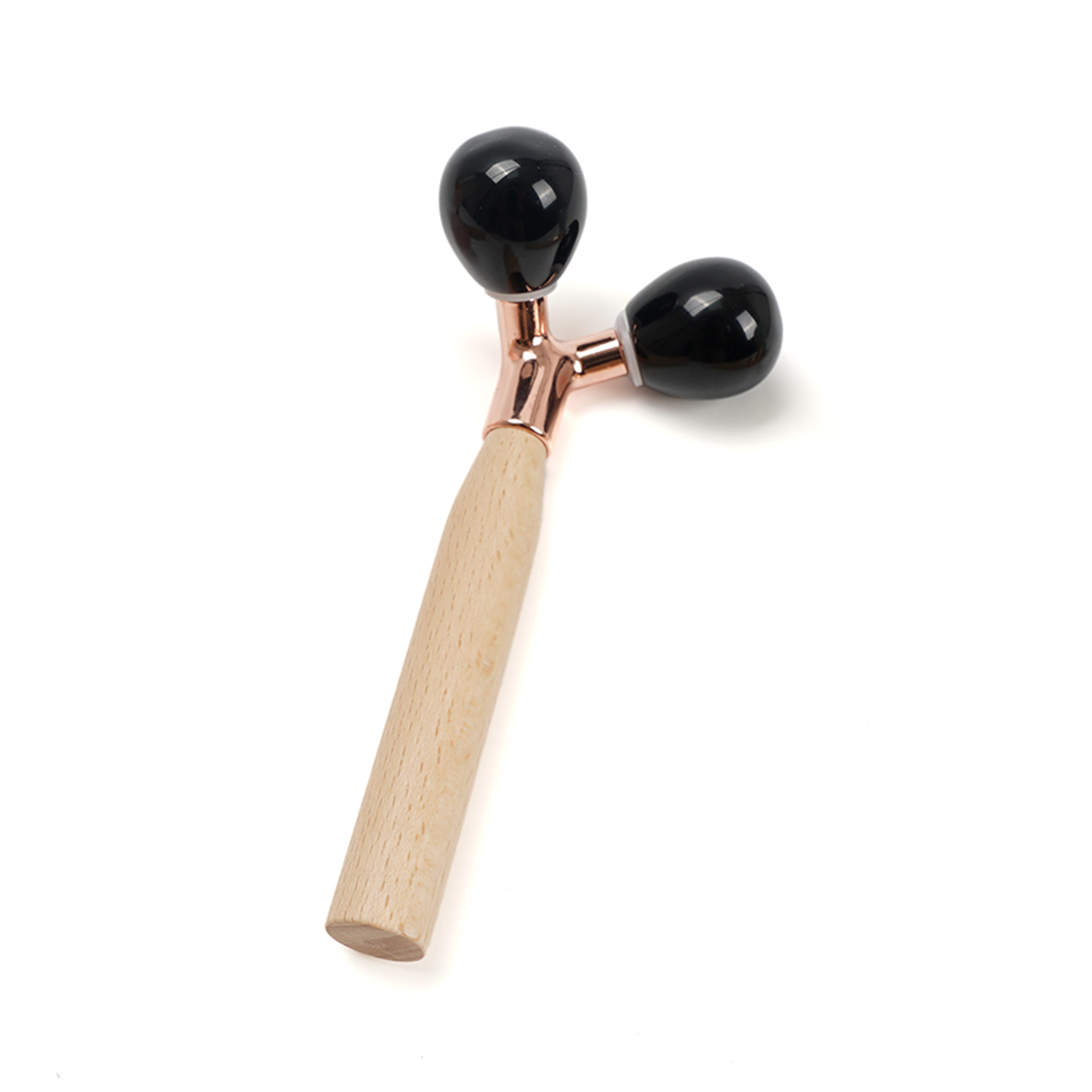 Obsidian Facial Massage Roller With Wooden Handle2