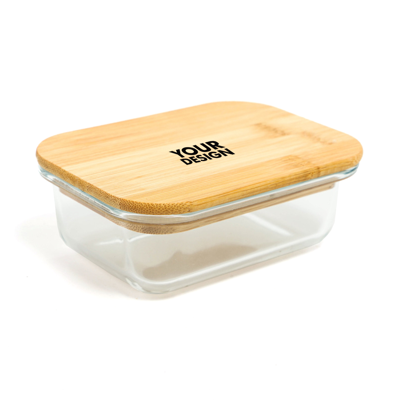 Square Borosilicate Glass Lunch Box With Bamboo Lid