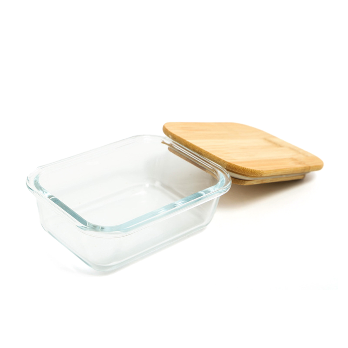 Square Borosilicate Glass Lunch Box With Bamboo Lid2