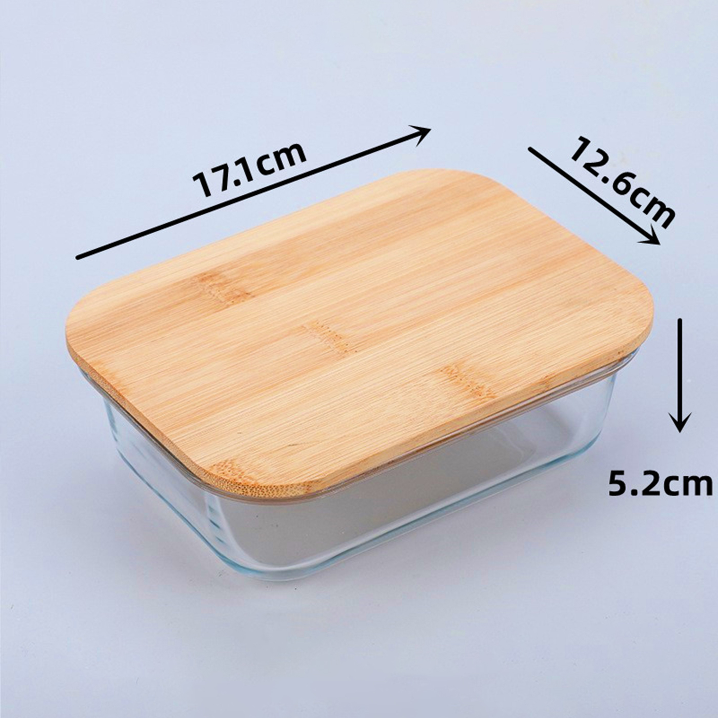 Square Borosilicate Glass Lunch Box With Bamboo Lid1