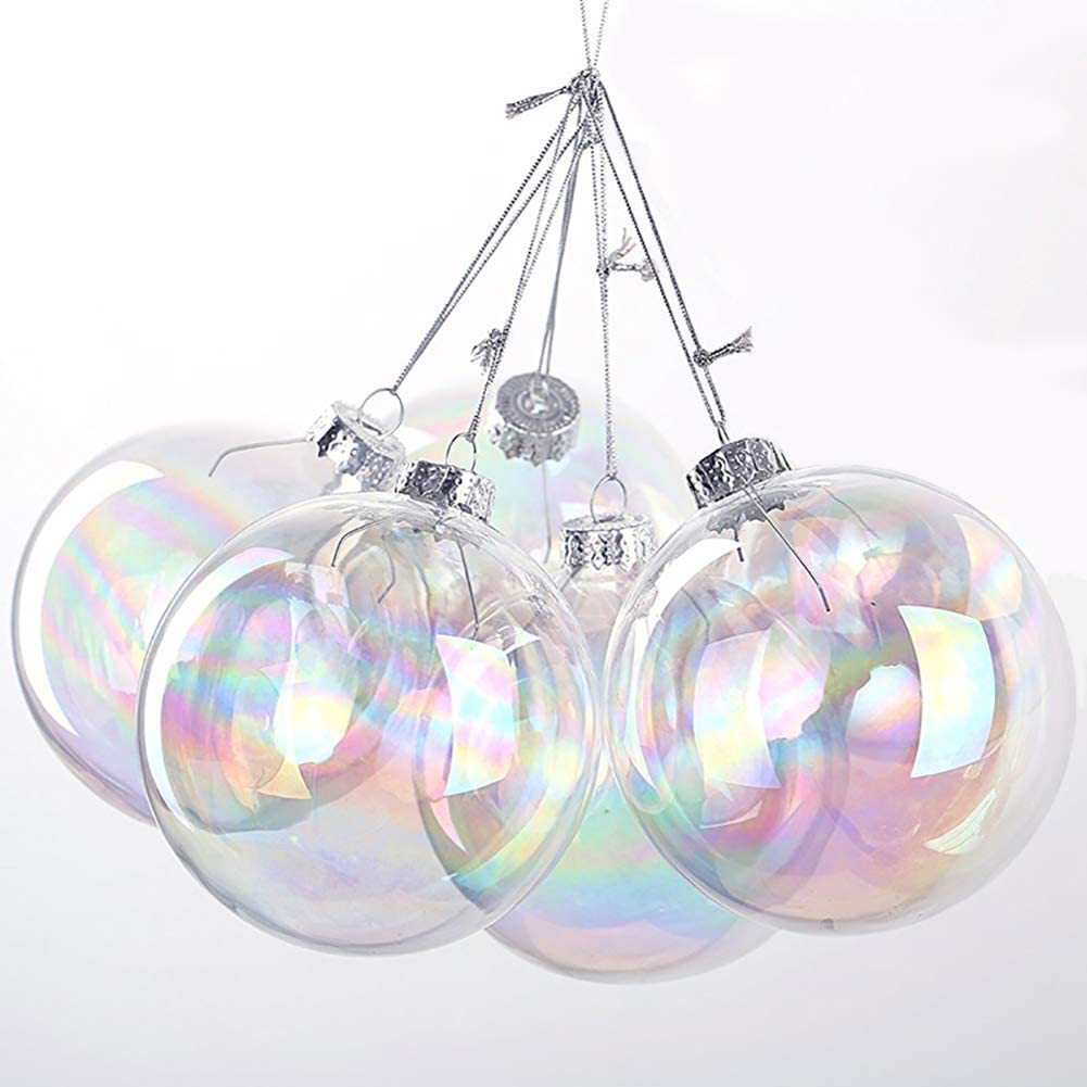 Rainbow Clear Glass Ornaments Ball