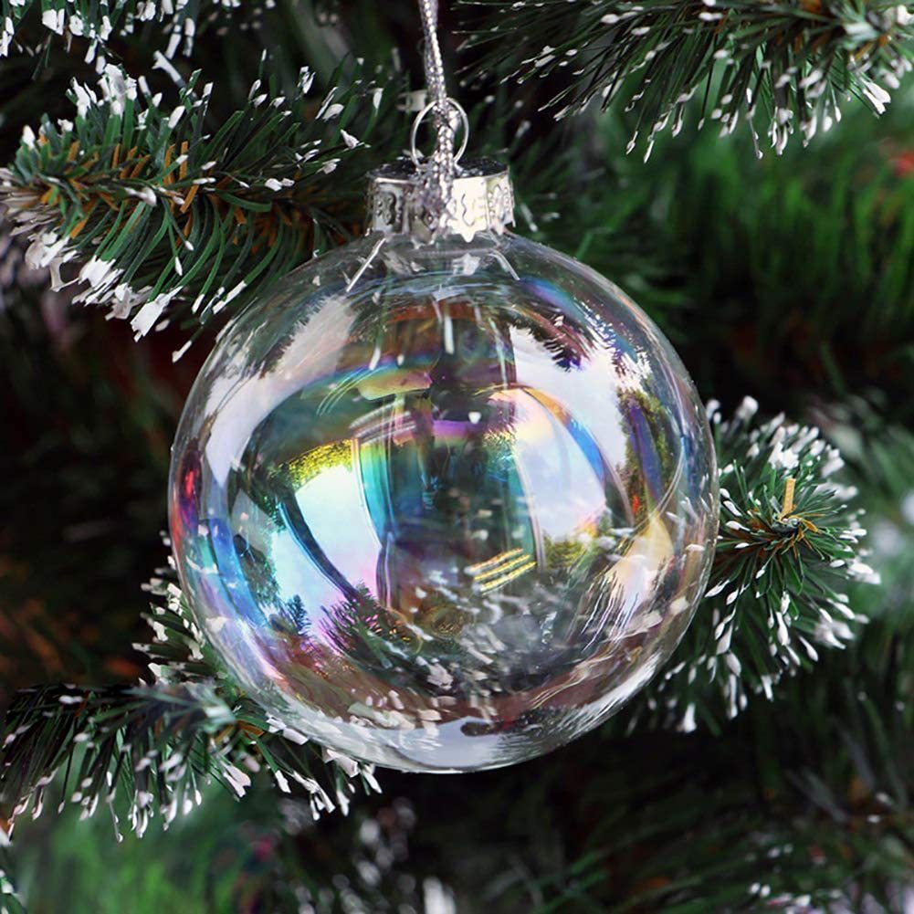Rainbow Clear Glass Ornaments Ball1