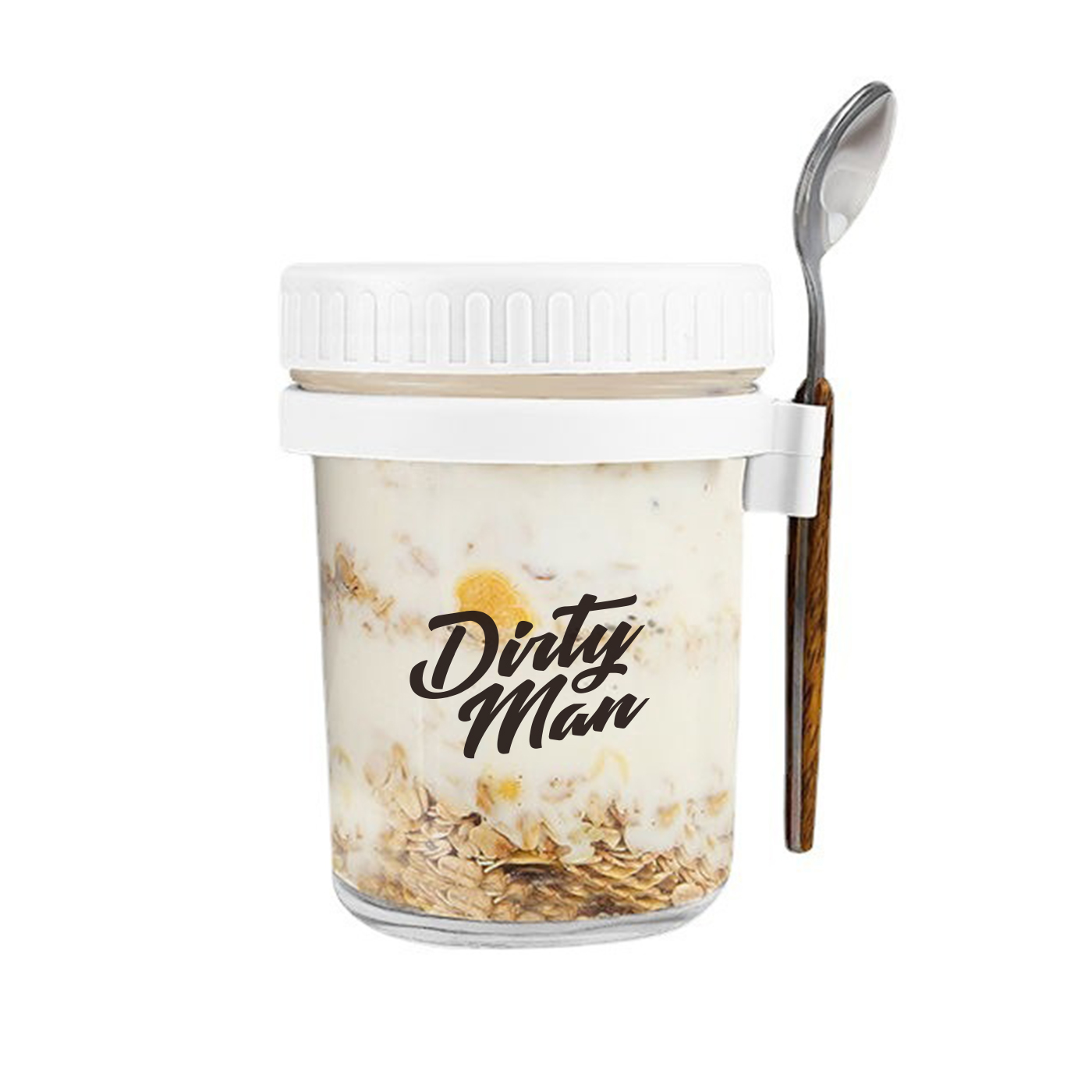 12 oz. Overnight Oatmeal Jar With Lid And Spoon