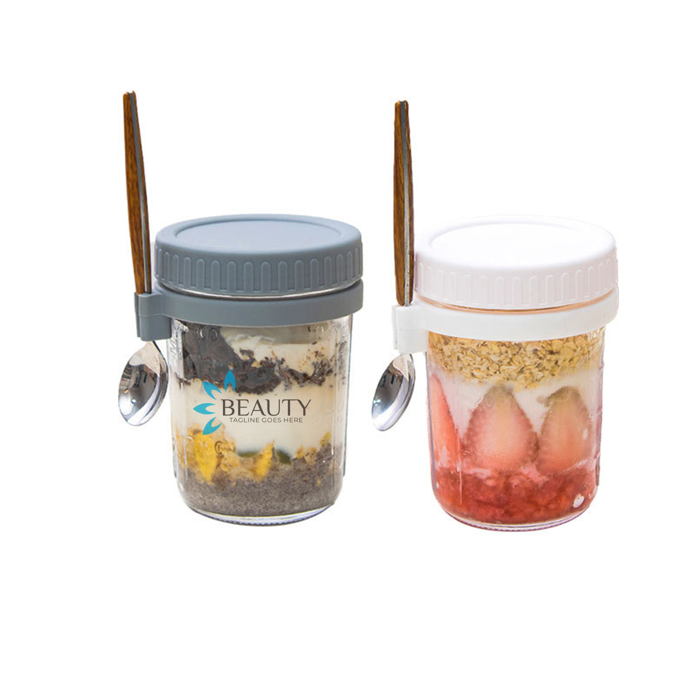 20 oz. Overnight Oats Jar With Lid And Spoon