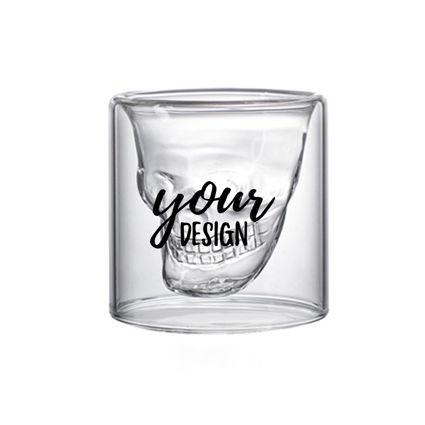 2.5 oz. Creative Double Wall Glass Skull Cup2