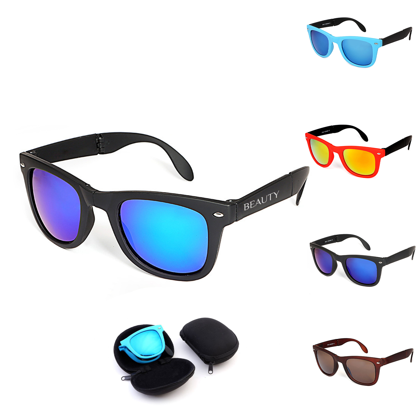 Folding Classic Sunglasses With Case