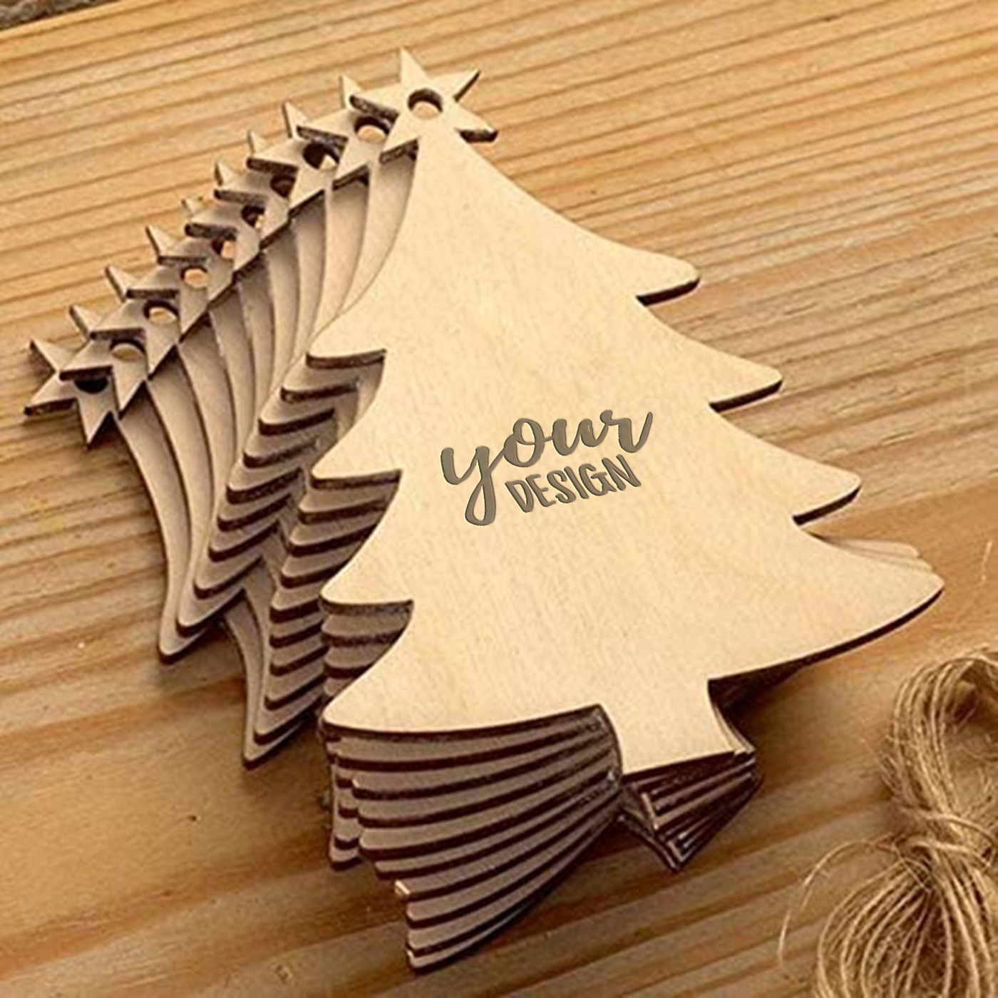 Wooden Christmas Tree Hanging Ornament1