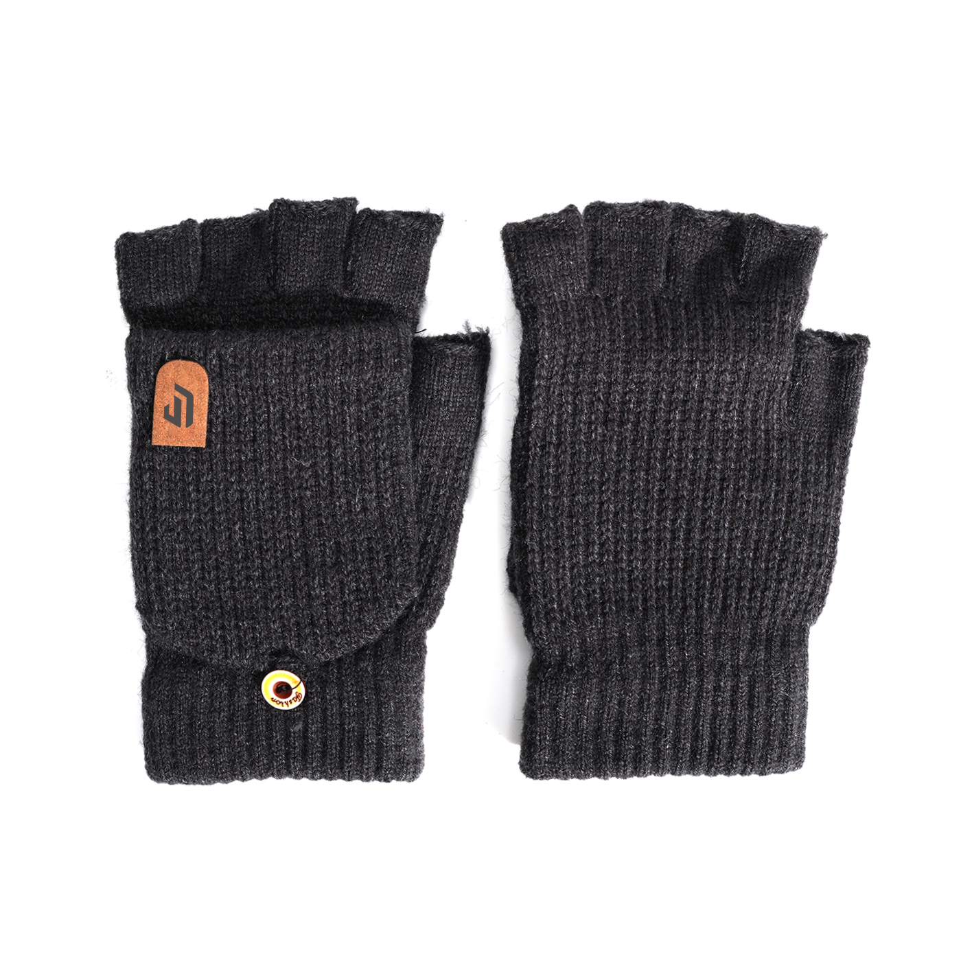 Knitted Half Finger Flip Gloves