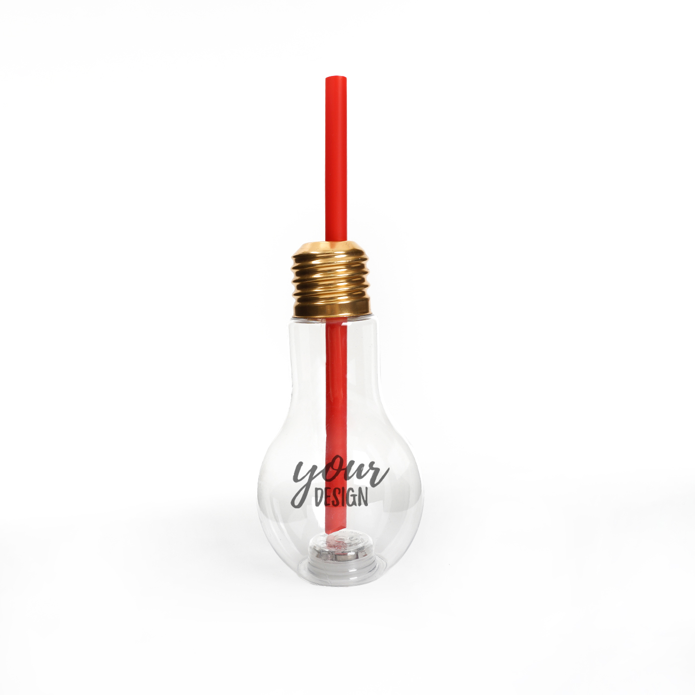 13.5 oz. Light Bulb Cup With Straw