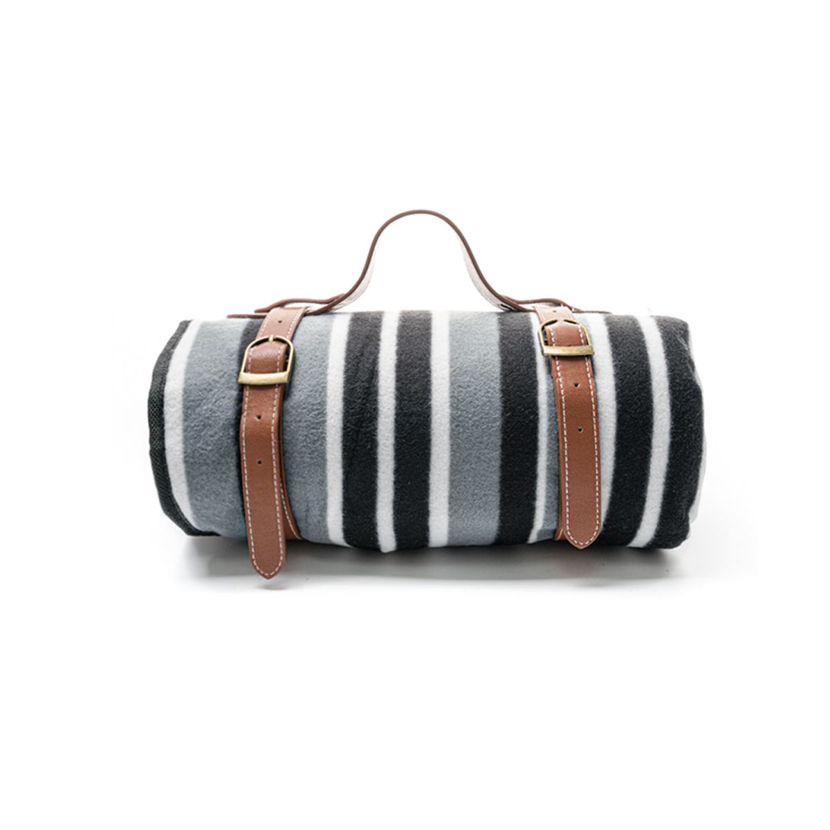 Fleece Picnic Blanket With Leather Strap1