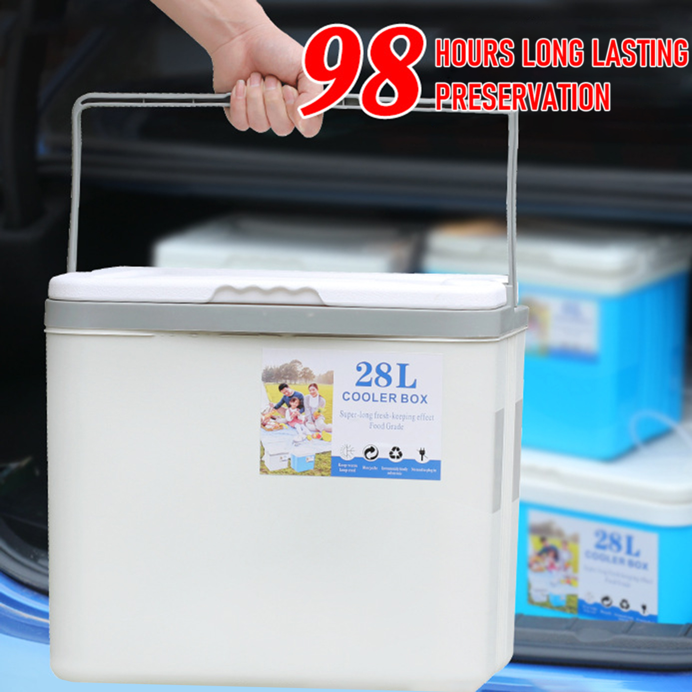 28L Plastic Insulated Ice Cooler Box3