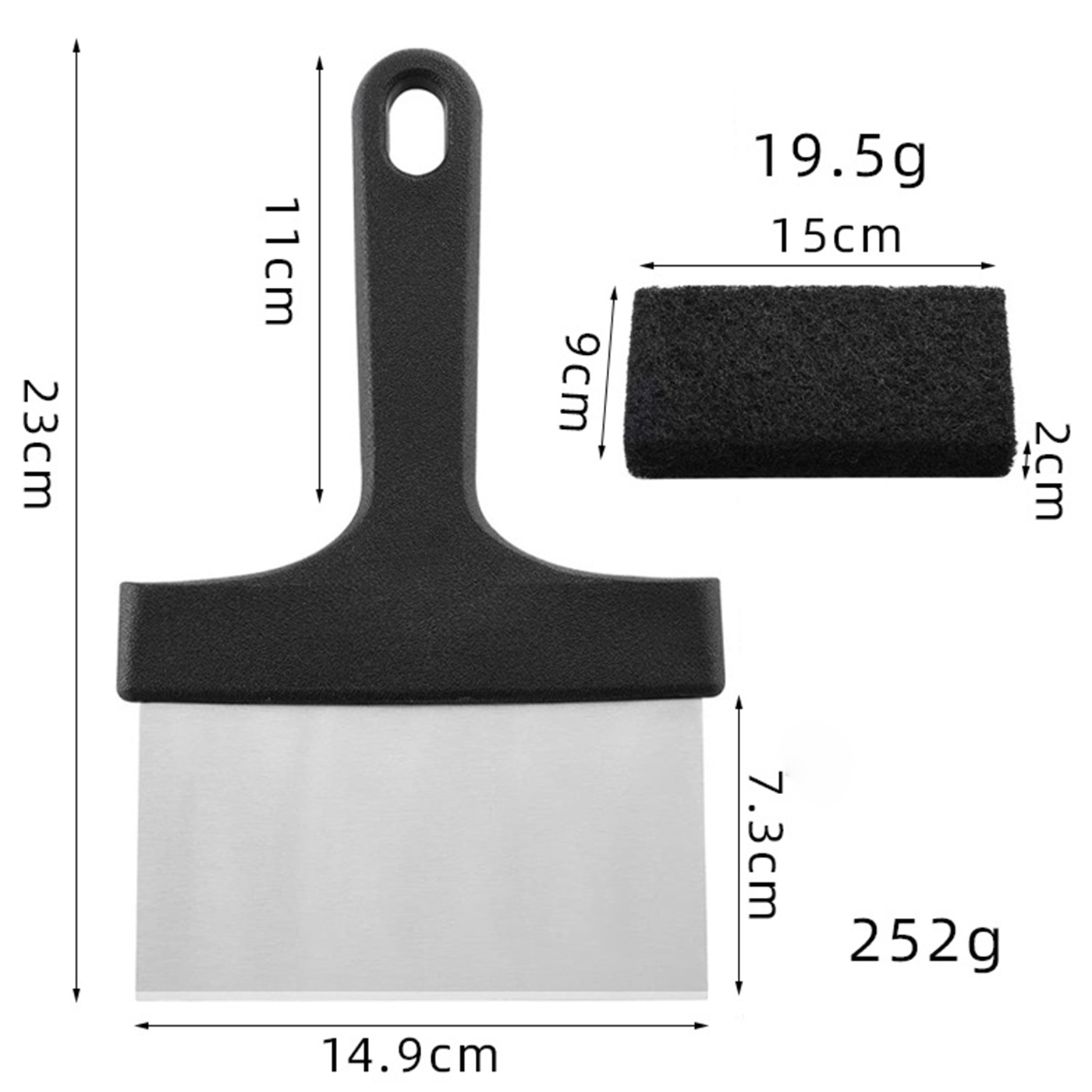 Stainless Steel Griddle Scraper With Handle2