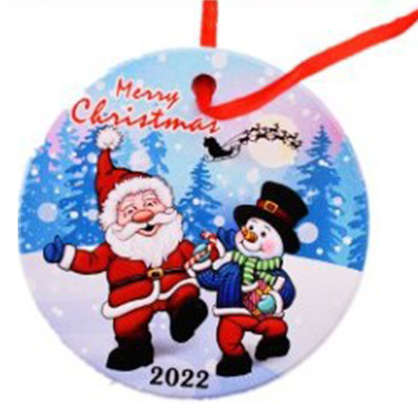Double Sided Round Acrylic Christmas Ornament1