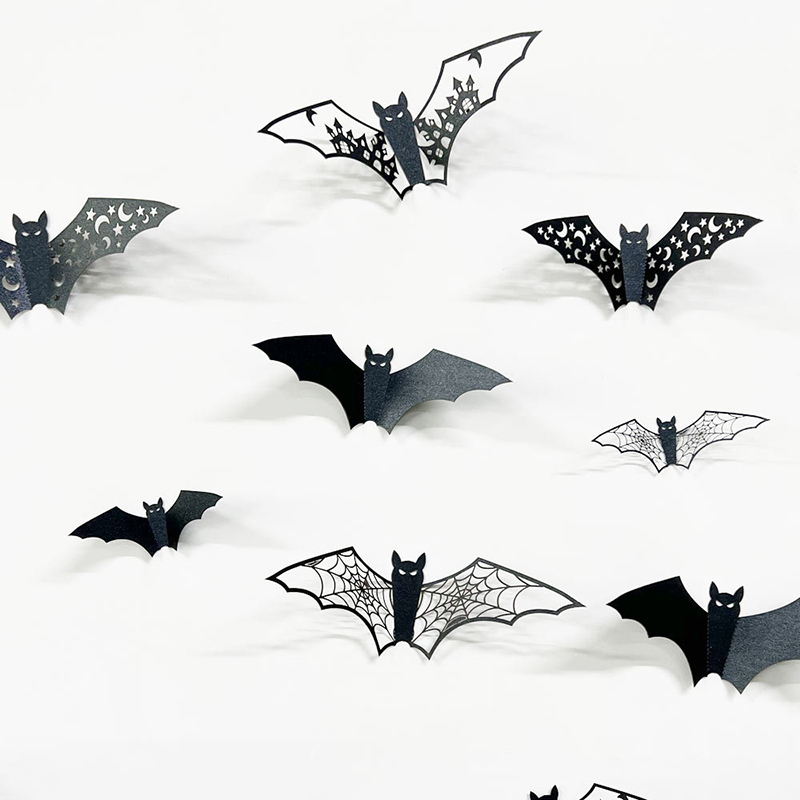3D Bat Halloween Decoration Stickers Set