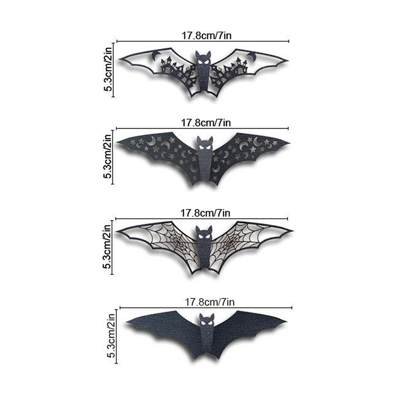 3D Bat Halloween Decoration Stickers Set1