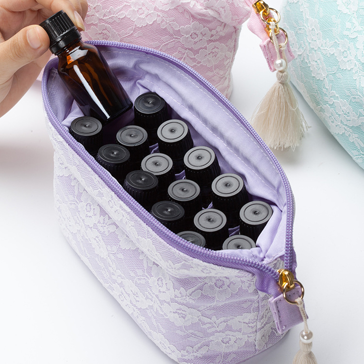 Lace Cosmetic Bag With Tassel Zipper2