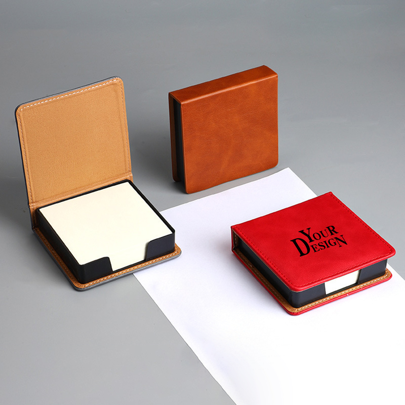 PU Leather Note Storage Box With Paper1