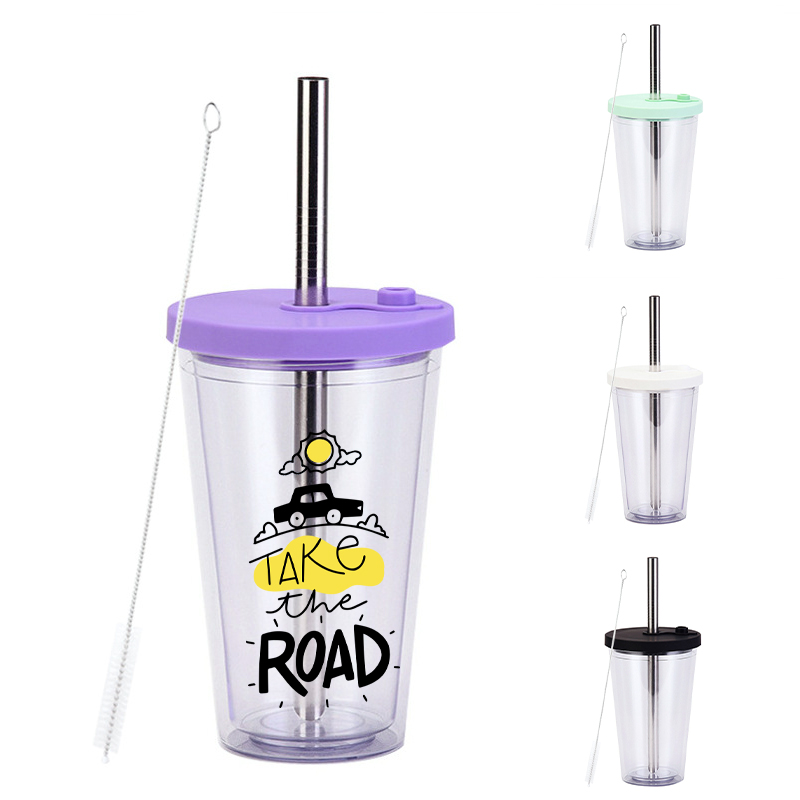 16 oz. Dubble Milk Tea Cup With Straw