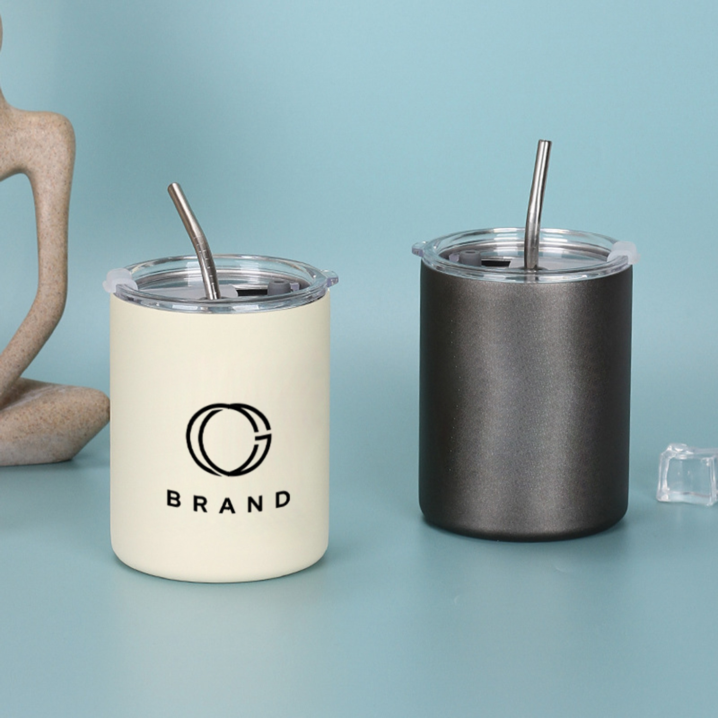 11oz. Insulated Stainless Steel Tumbler With Straw