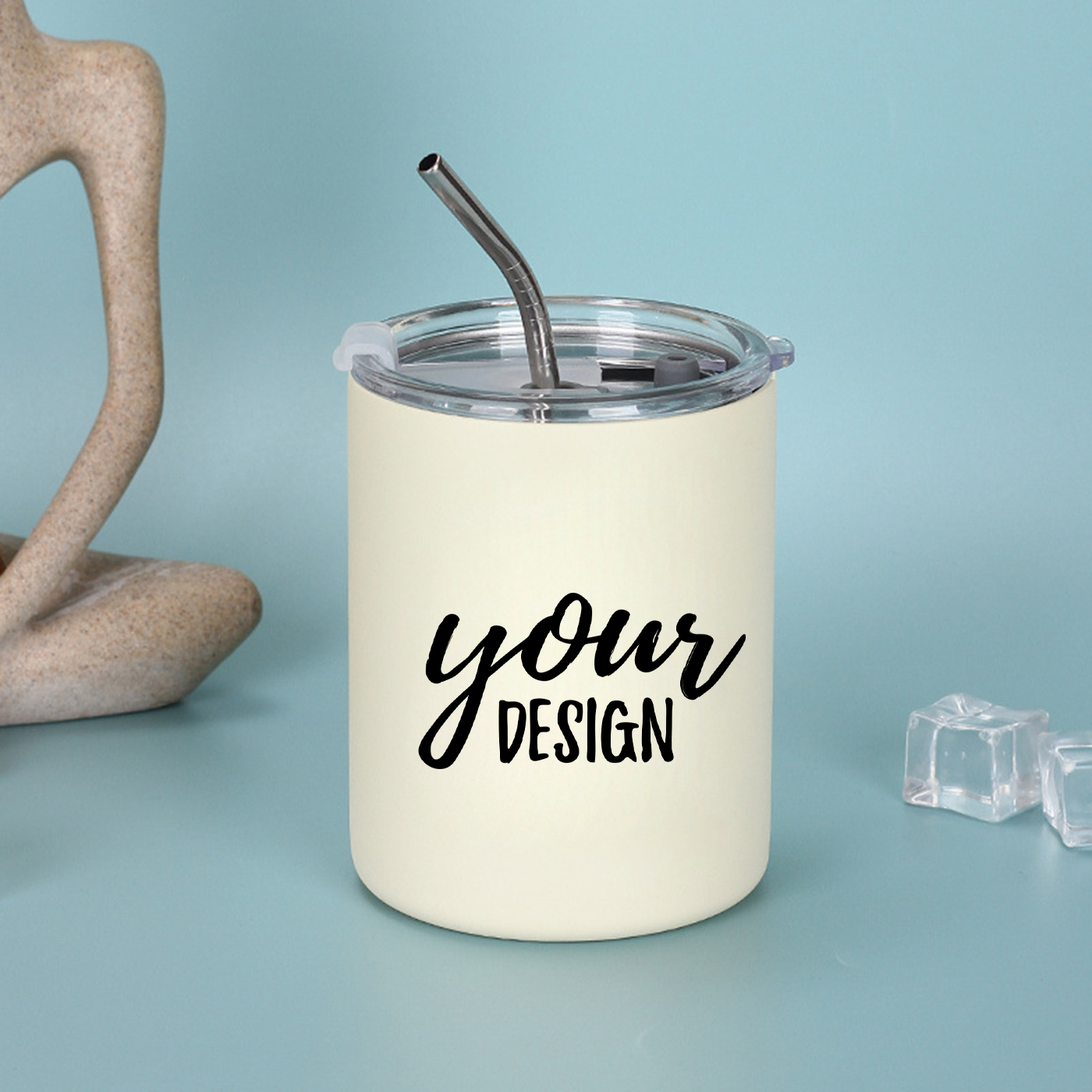11oz. Insulated Stainless Steel Tumbler With Straw1