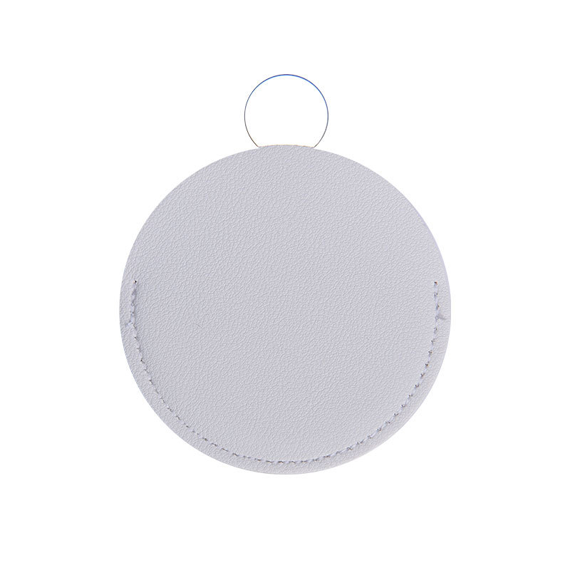 Pocket Round Cosmetic Mirror With PU Leather2