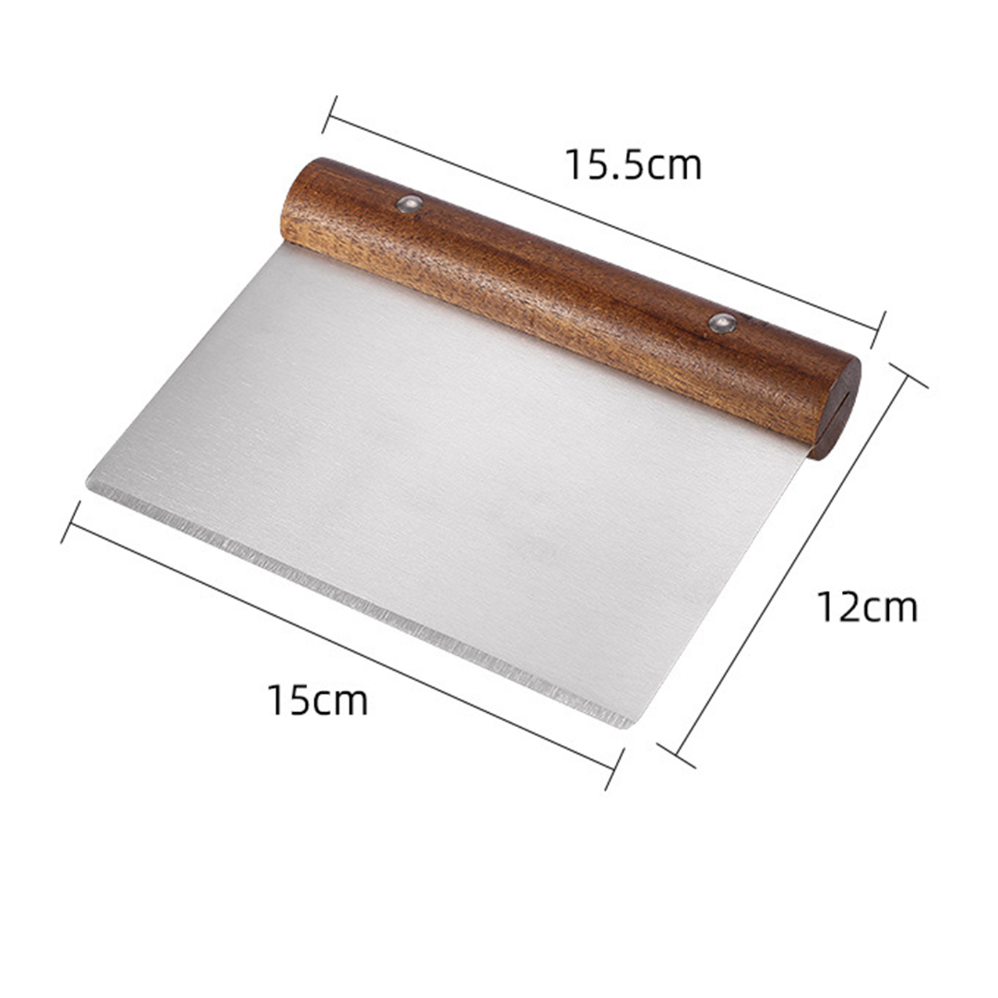 Stainless Steel Scraper With Non-Slip Wooden Handle1