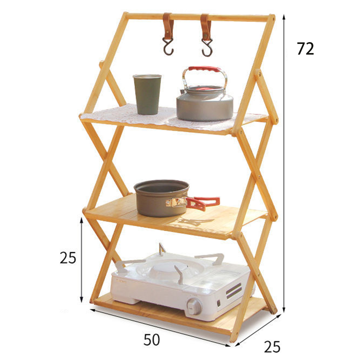4 Layers Bamboo Plant Folding Frame2