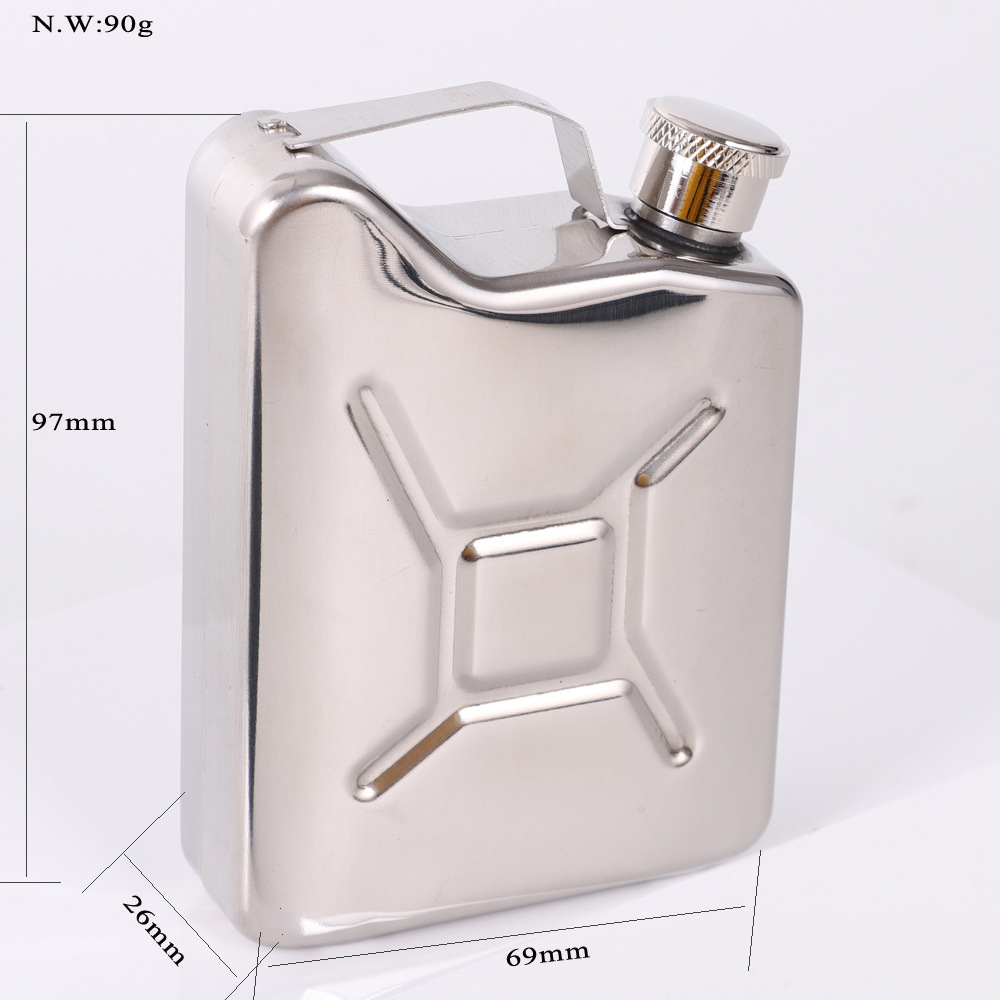 5 oz. Stainless Steel Silver Hip Flask3
