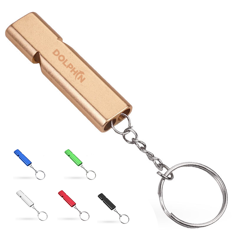 Double Tubes Whistle Keychain