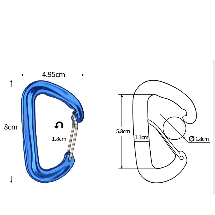 Custom D Type Spring Carabiner Hook3