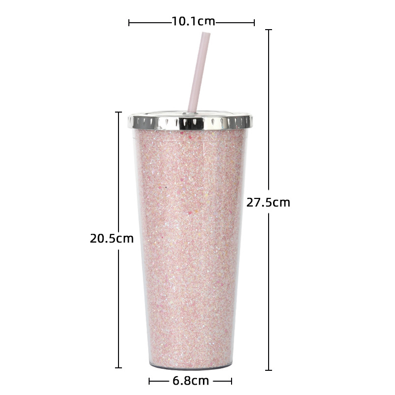 24 oz. Double Walled Glitter Tumbler2
