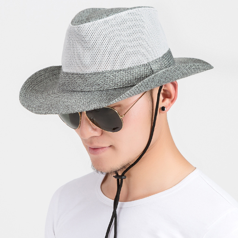 Mesh Straw Hat With Strap1