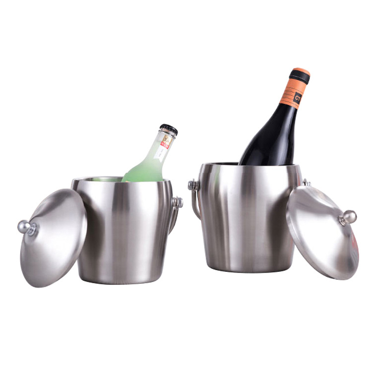 Custom Stainless Steel Ice Bucket With Lid1