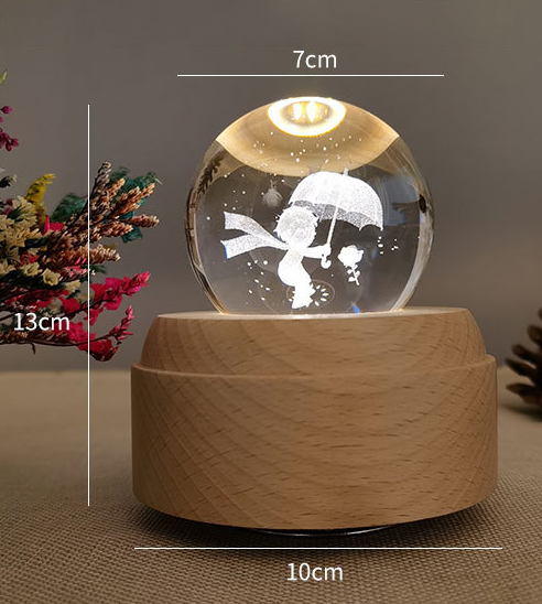 LED Night Light Crystal Ball Music Box2