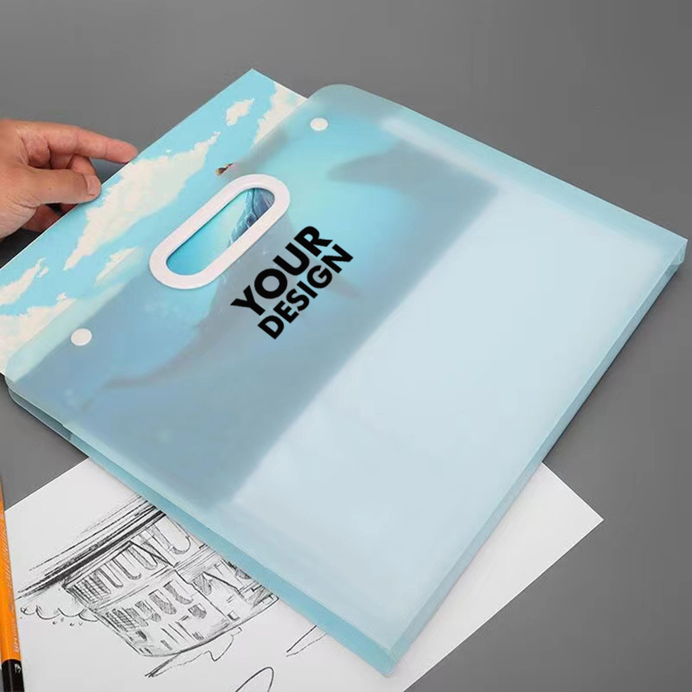 Custom Plastic Art Portfolio With Handle1