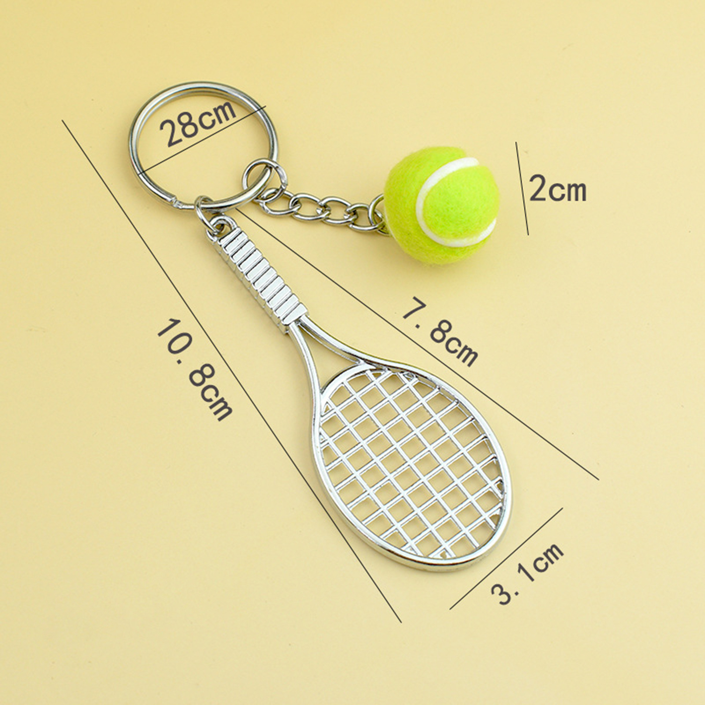 Tennis Ball And Racket Key Ring2