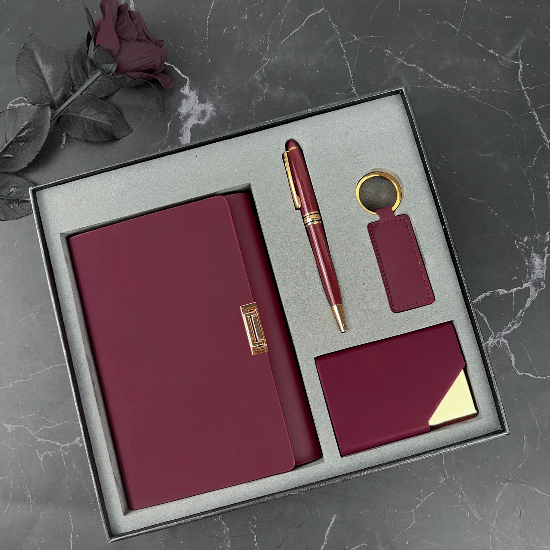A6 PU Spiral Notebook Gift Set3