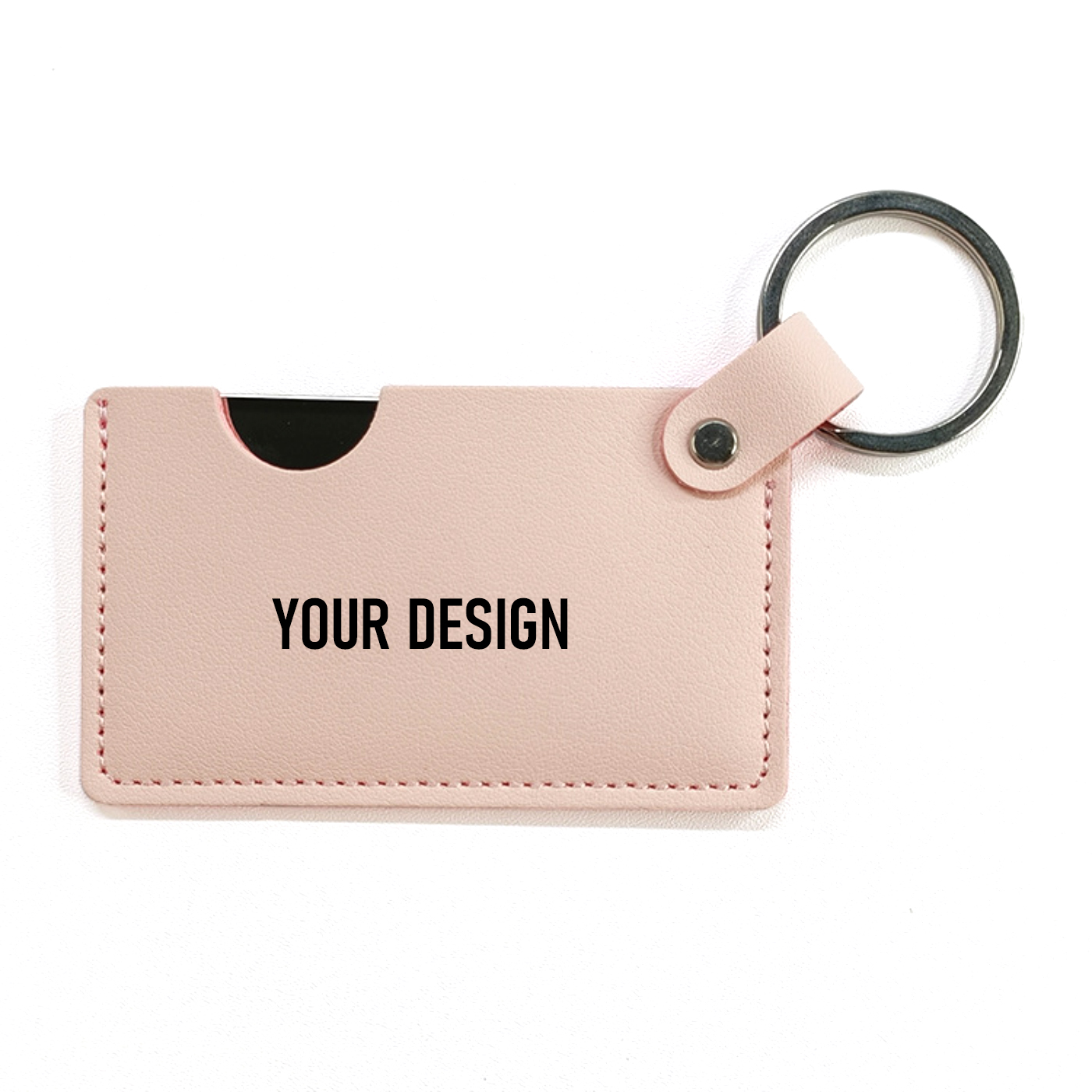 PU Leather Mini Mirror With Key Ring1