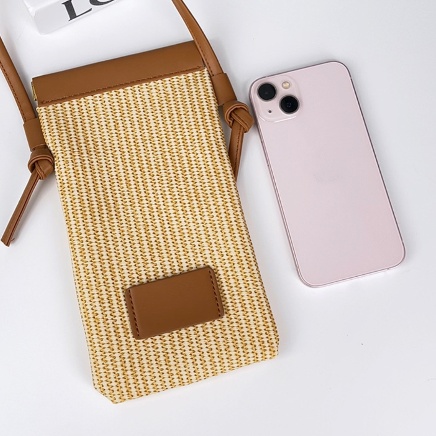 PU Leather Braided Mobile Phone Bag1