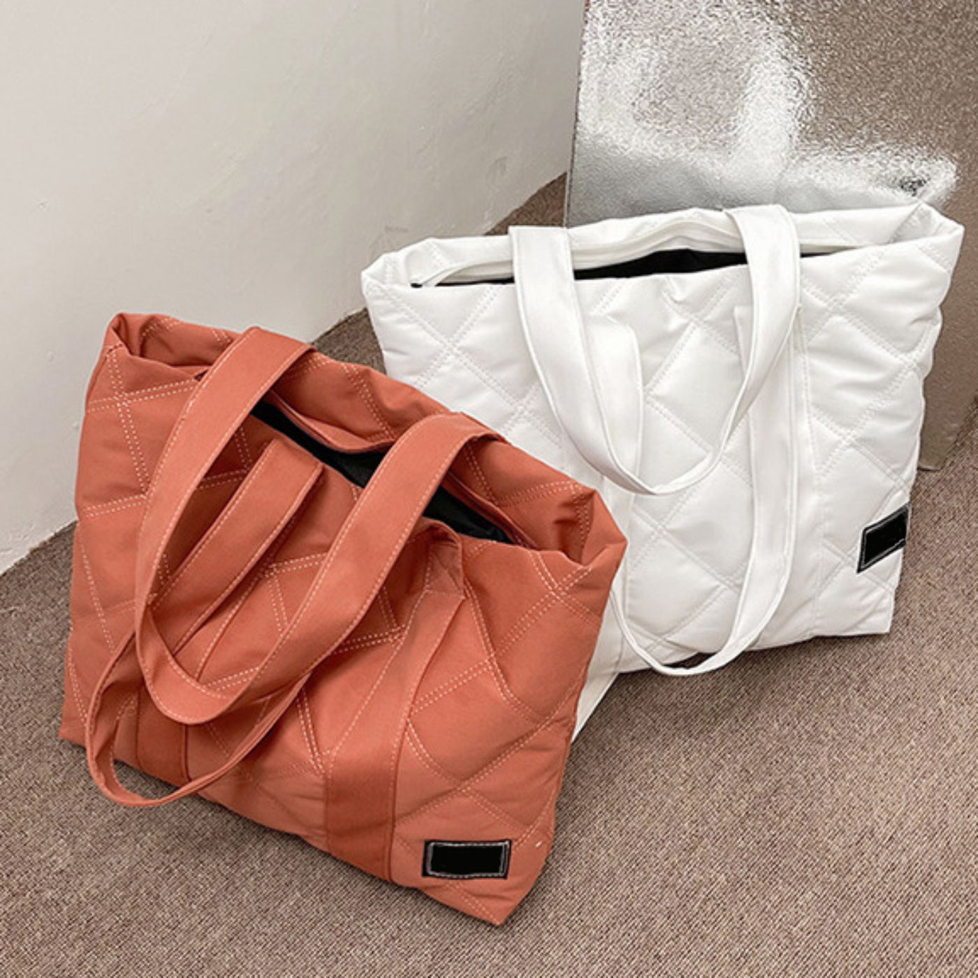 Large Puffer Tote Handbag