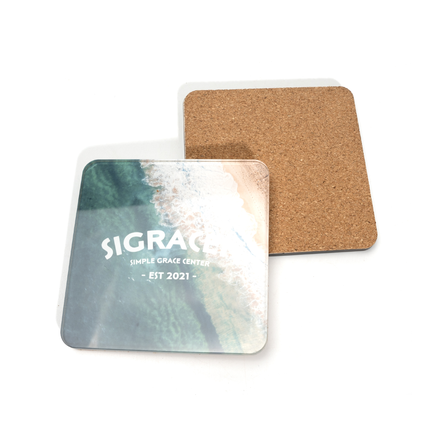 Acrylic Cork Coasters Set1