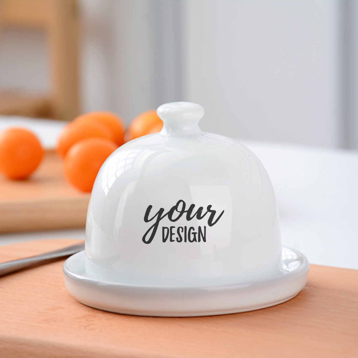 White Porcelain Butter Dish With Lid1