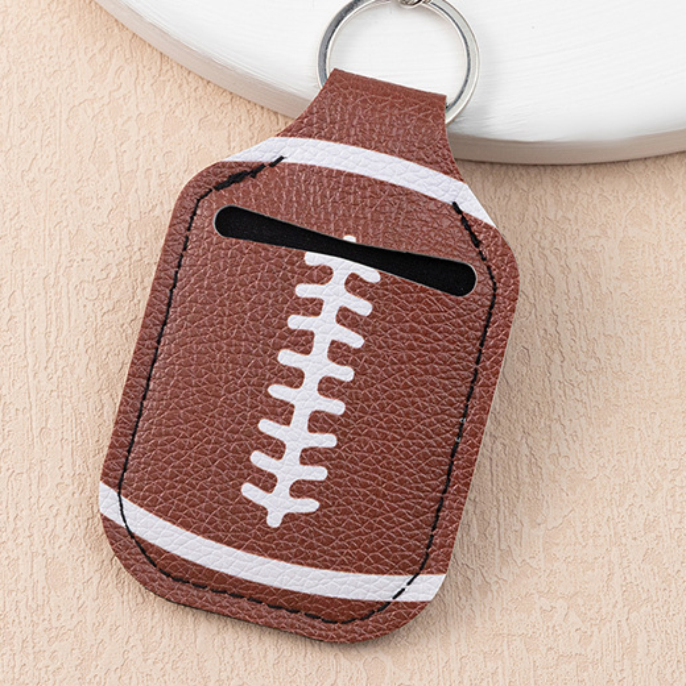 PU Leather Hand Sanitizer Holder Keychain1