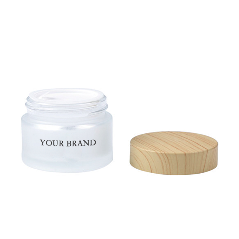 Small Frosted Glass Cream Jar