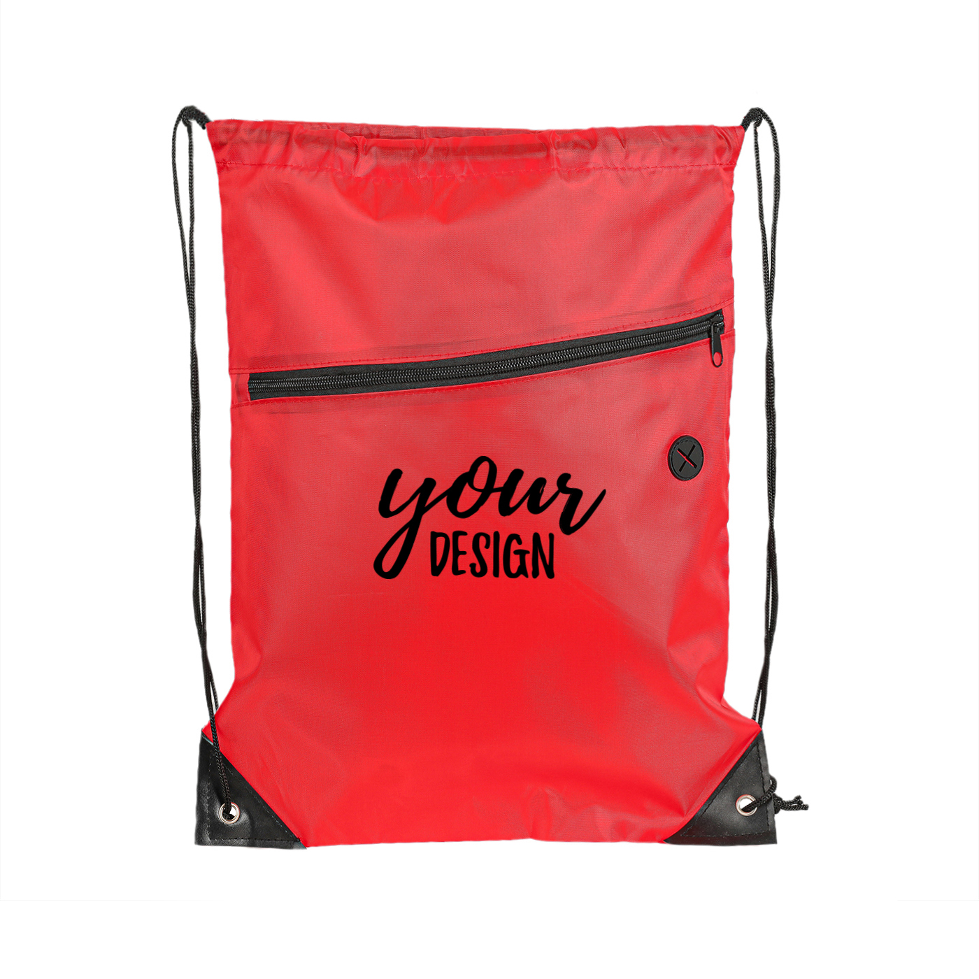 Polyester Drawstring Backpack With Zipper1