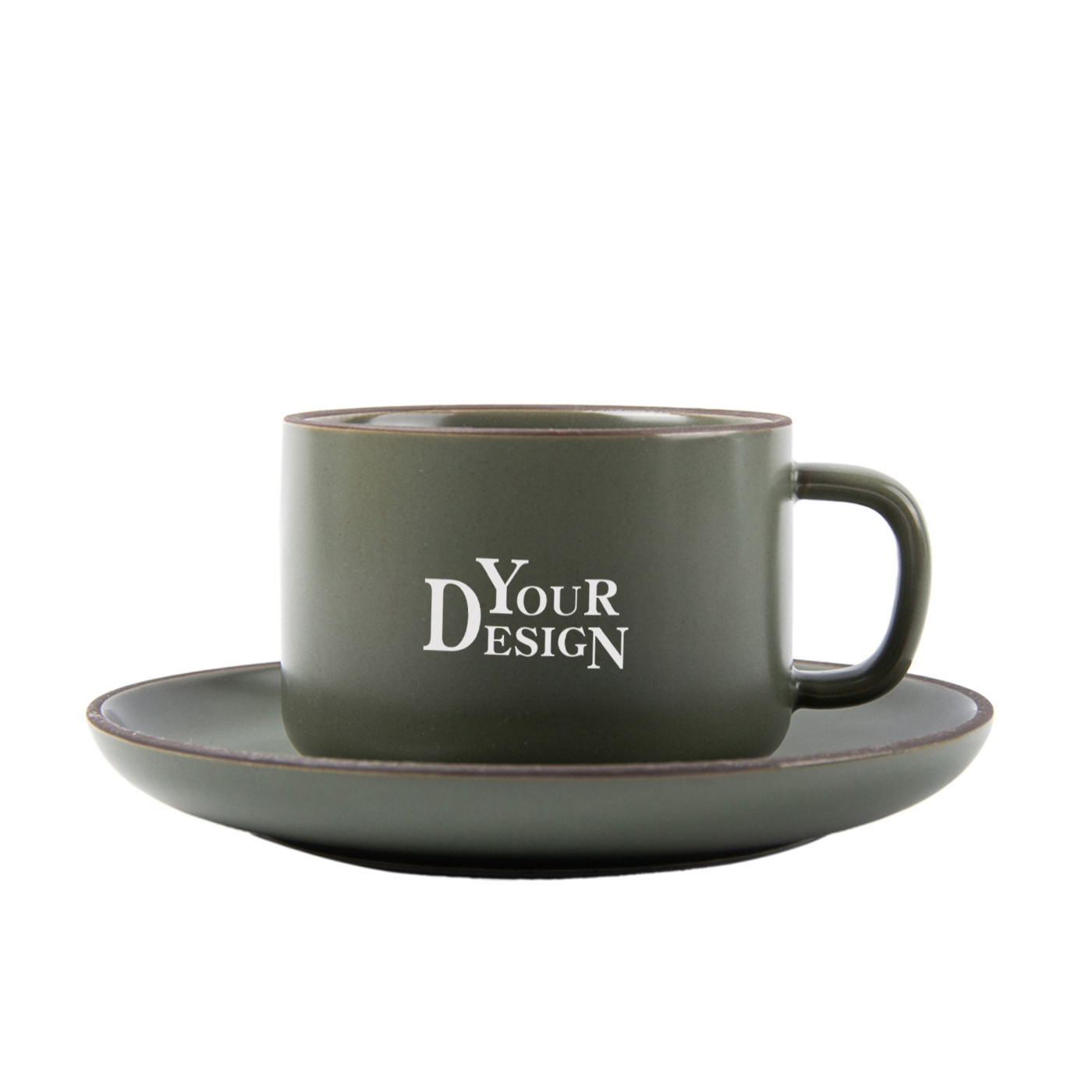 8 oz. Ceramic Coffee Cup With Saucer1