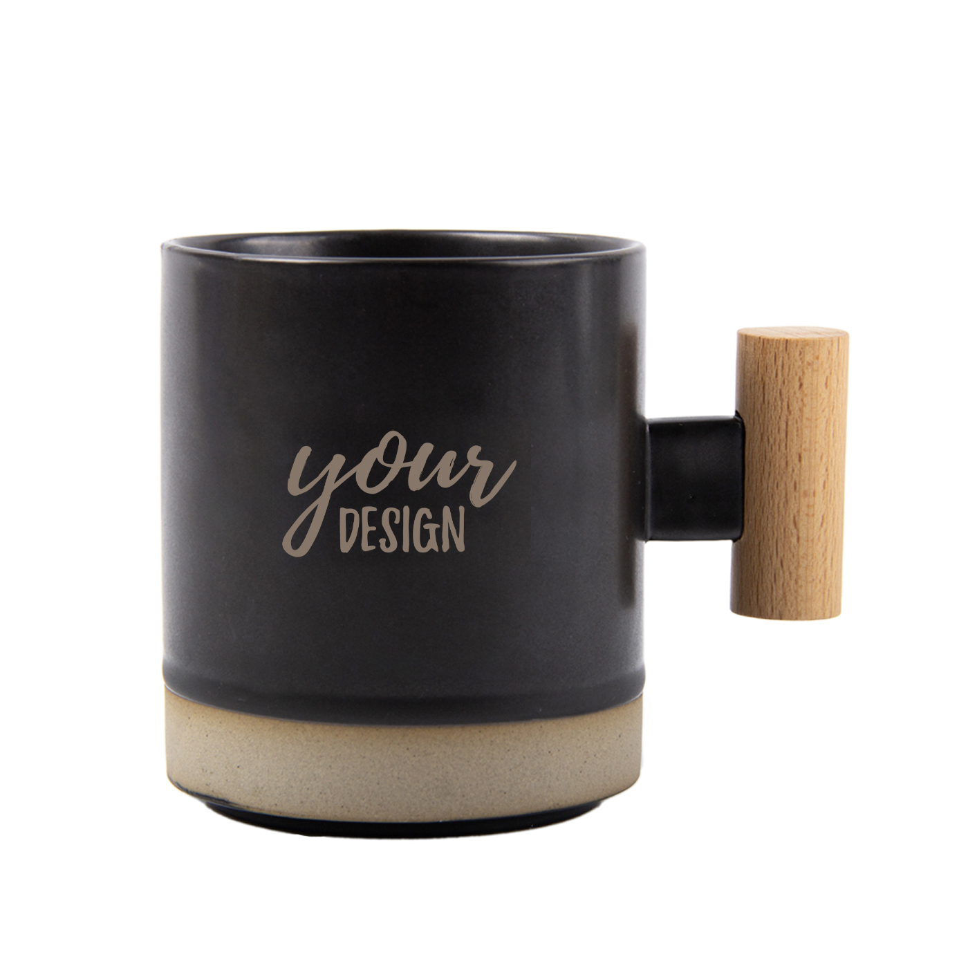 Custom 13 oz. Wooden Handle Ceramic Mug1