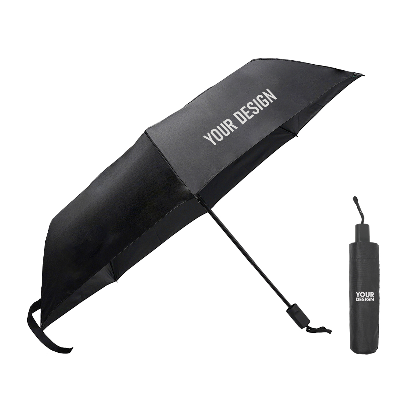 Promotional Folding Umbrella With Rubber Handle