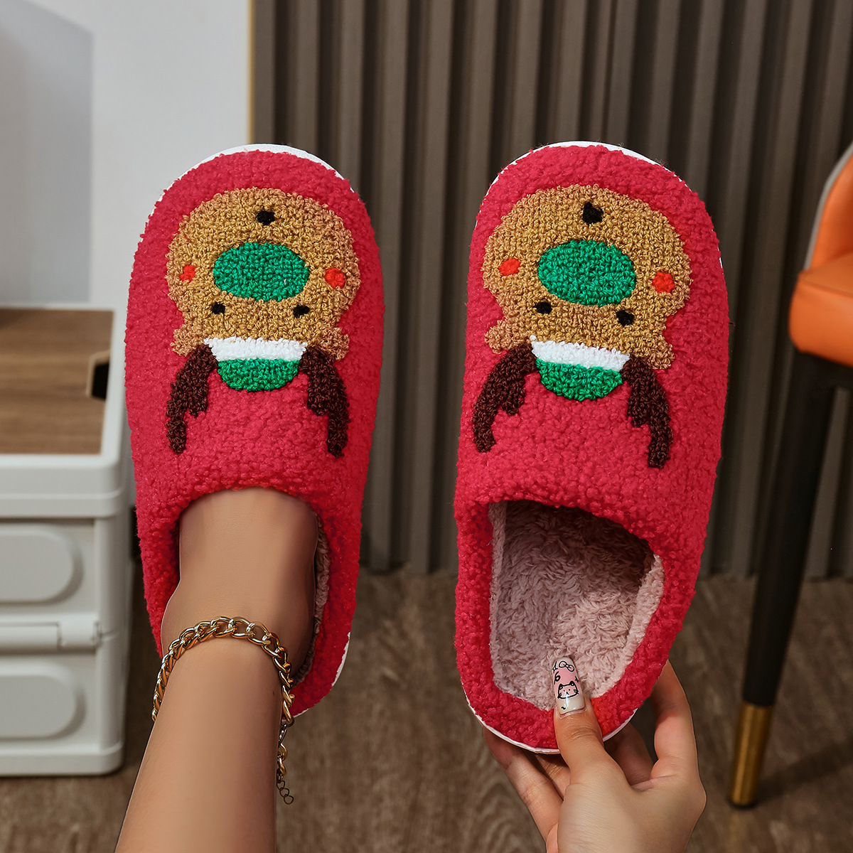 Personalized Christmas Fuzzy Slippers