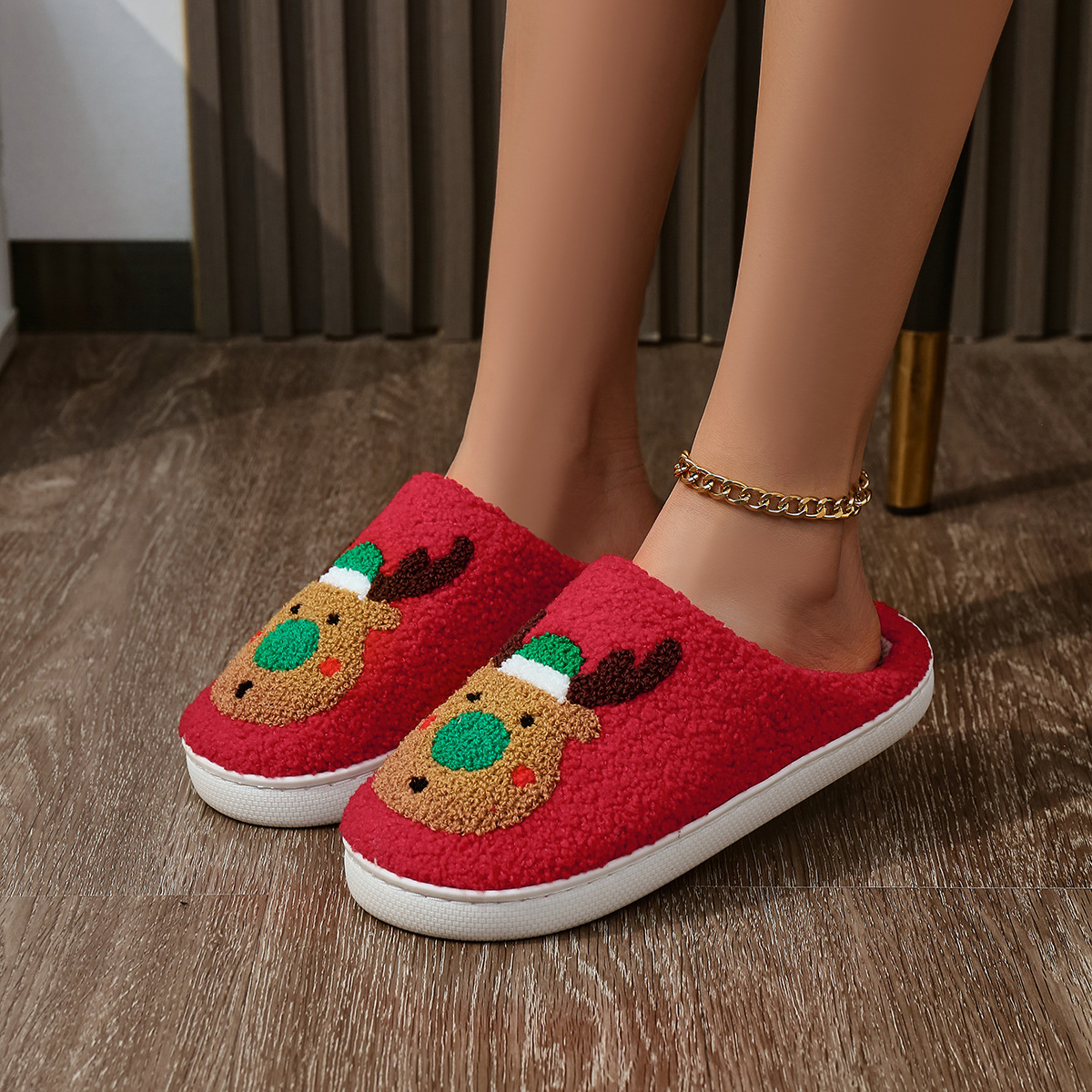 Personalized Christmas Fuzzy Slippers1
